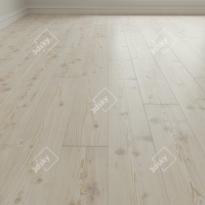 Natural Wood Parquet Flooring 3D model image 3