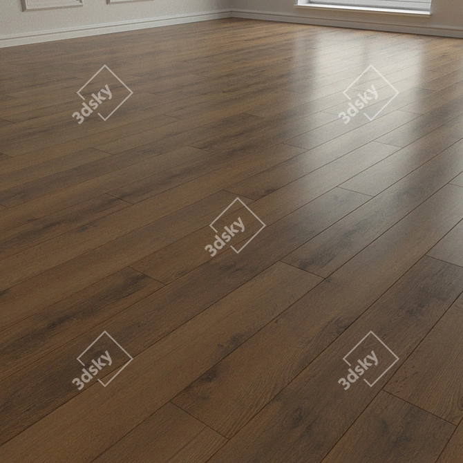 Natural Wood Parquet Flooring 3D model image 2