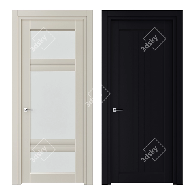 Elegant 3D Wooden Door: Ferrero Legno 3D model image 1