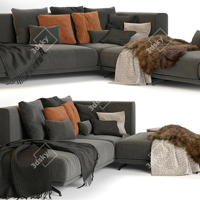 Dalton Sofa: Luxurious Comfort for Modern Living 3D model image 2