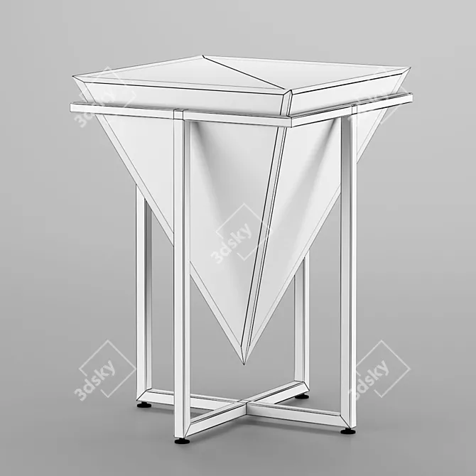 Modern Coffee Table with Wood and Marble Options - 500 x 500 x 700 Size 3D model image 3