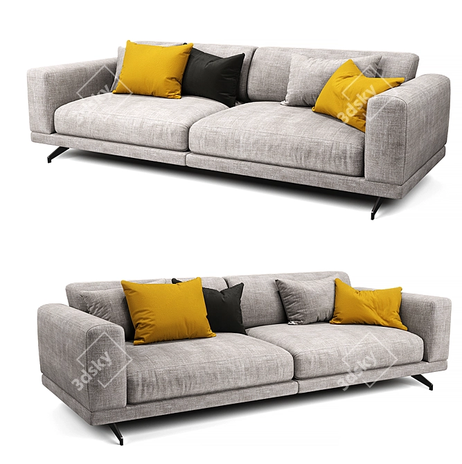 Elegant Vibieffe Fancy Sectional Sofa 3D model image 2