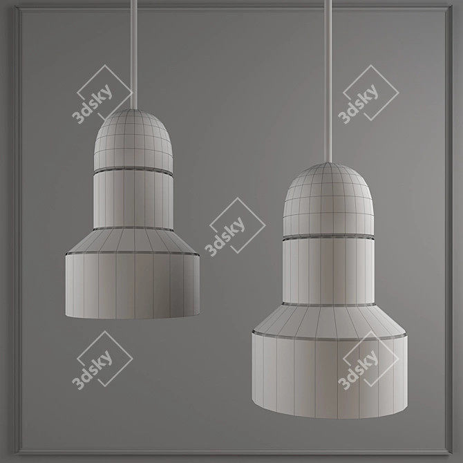 Sleek Marble Pendant Lighting 3D model image 2