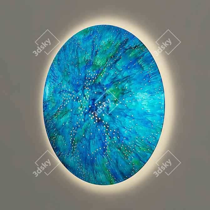 Blue Planet Art Light: Limited Edition Aluminum Handcraft 3D model image 2