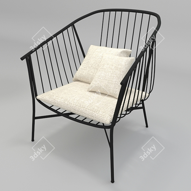 Elegant Jeanette Armchair: Perfect Comfort in Compact Design 3D model image 1