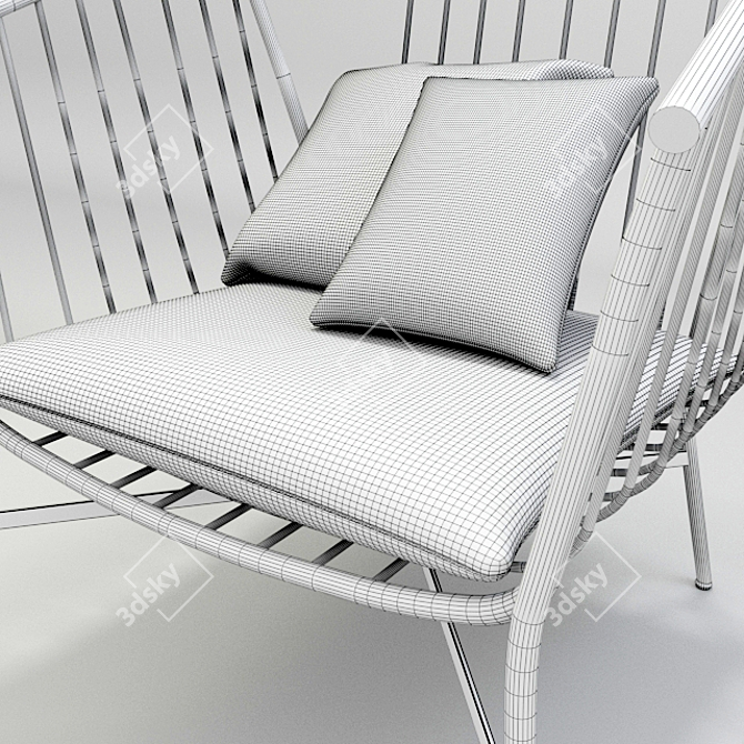 Elegant Jeanette Armchair: Perfect Comfort in Compact Design 3D model image 2