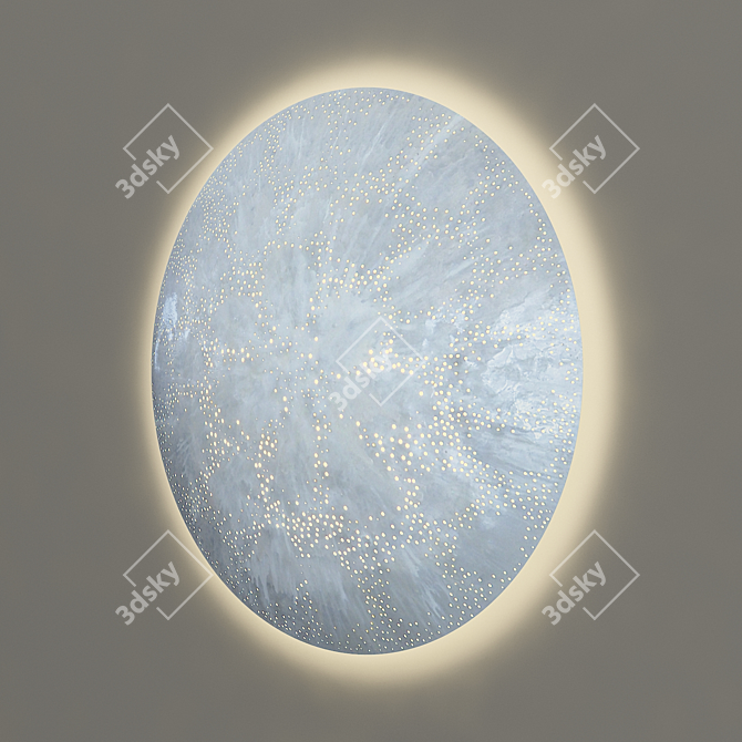 White Planet Artisanal Aluminum Pendant 3D model image 2