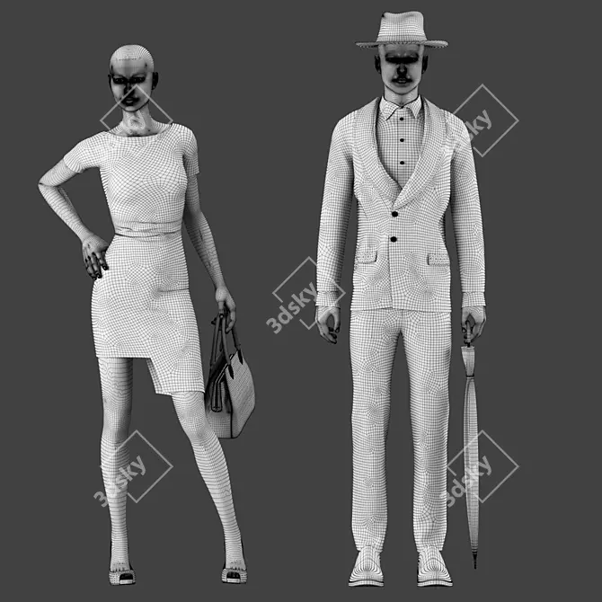 Marvelous Designer Dress with Retopology 3D model image 3