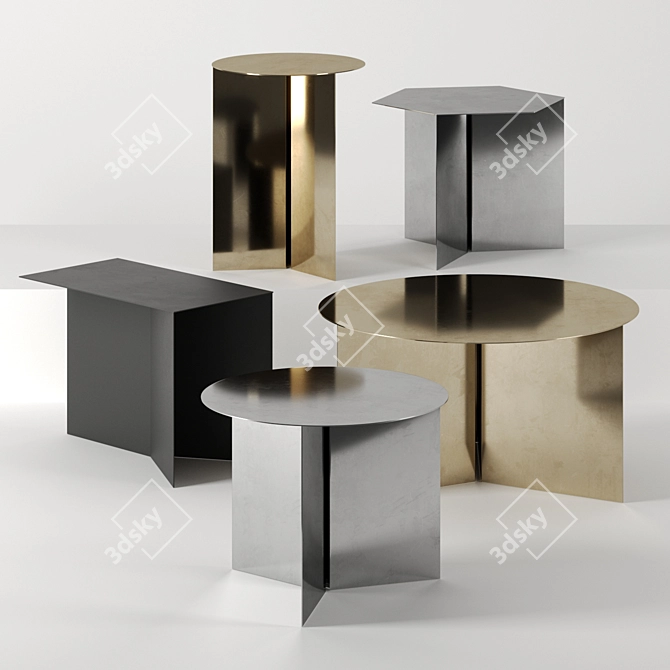 Sleek Slit Tables for Modern Living 3D model image 1