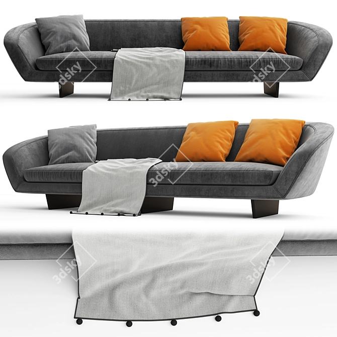 Segno Lounge Sofa: Sleek Design, Optimum Comfort 3D model image 1
