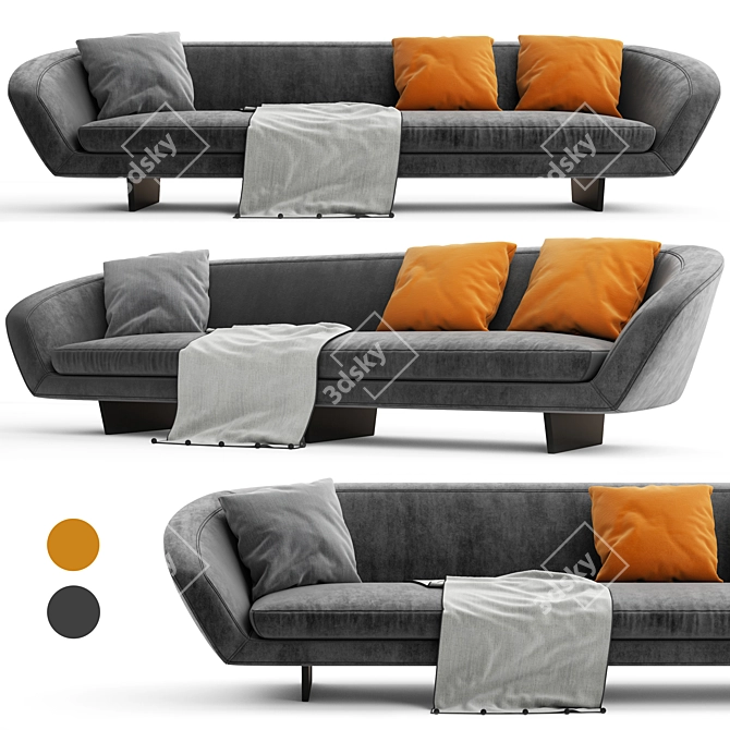 Segno Lounge Sofa: Sleek Design, Optimum Comfort 3D model image 4