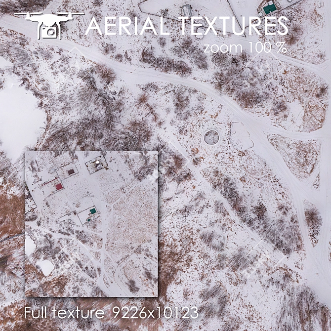 Winter Field Aerial Texture 3D model image 1