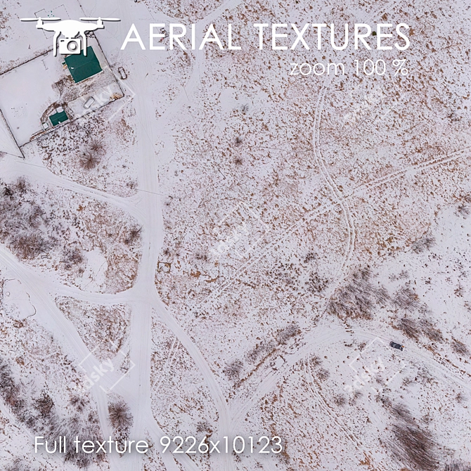 Winter Field Aerial Texture 3D model image 2
