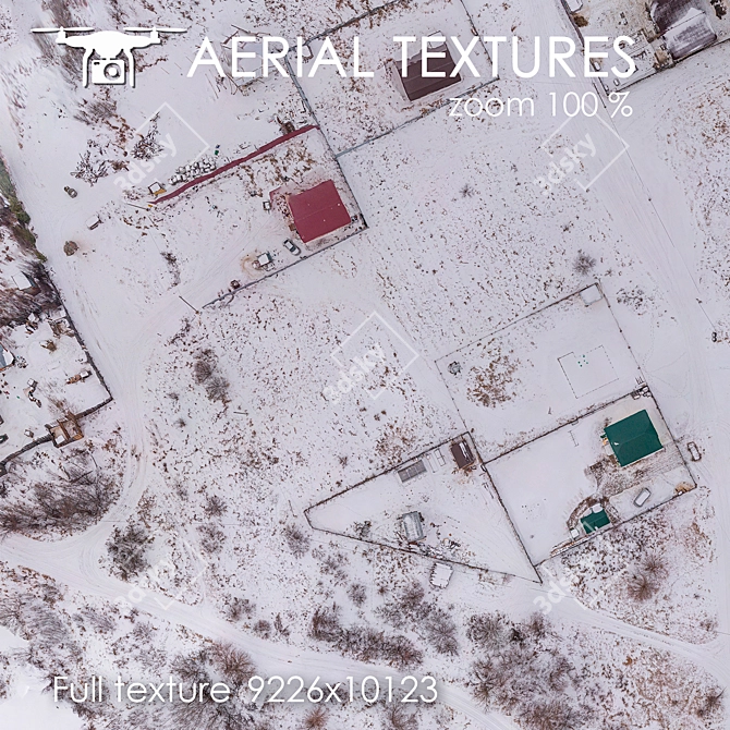 Winter Field Aerial Texture 3D model image 3