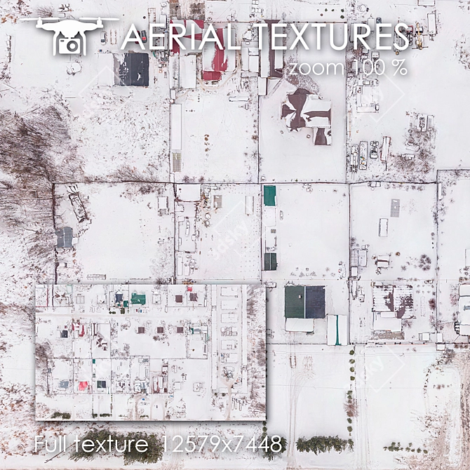 Winter Aerial Landscape Texture Kit 3D model image 1