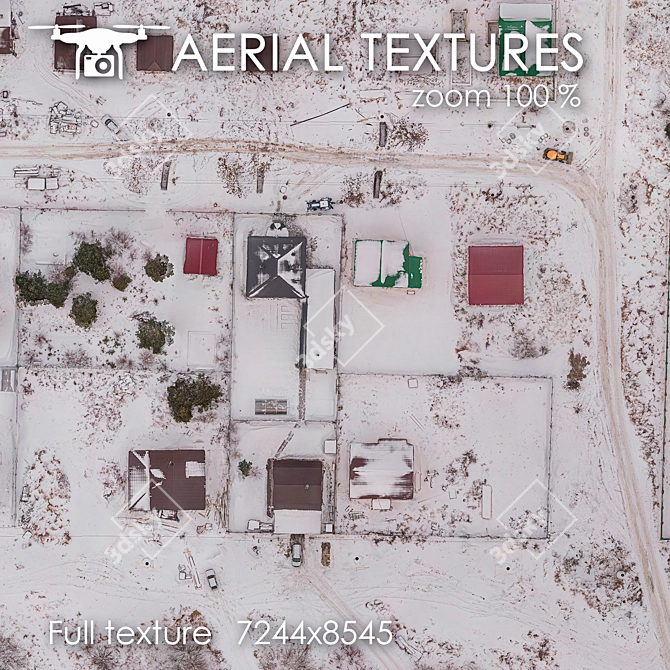 Winter Aerial Landscape Texture 3D model image 2