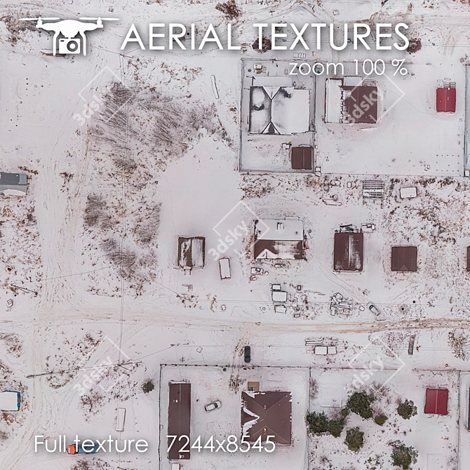 Winter Aerial Landscape Texture 3D model image 3