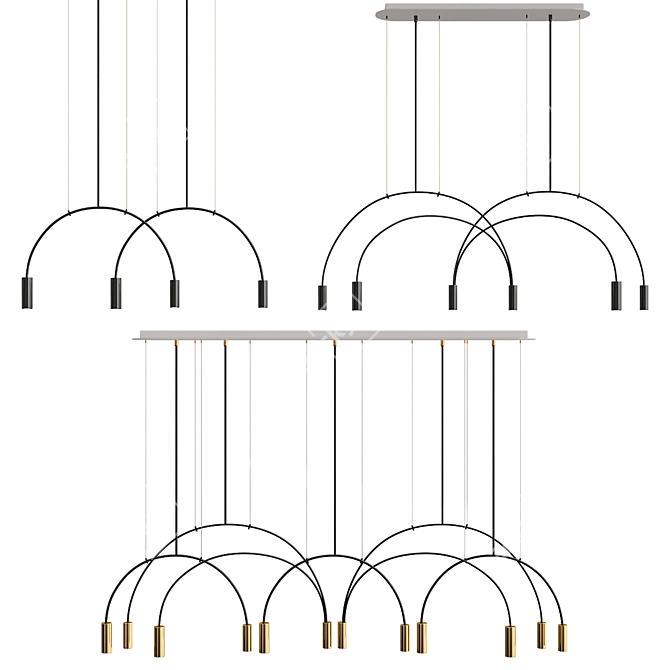 Modern LED Pendant Light 3D model image 1