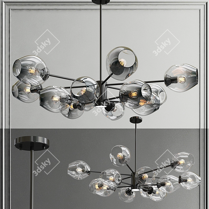 Elegant Nordic Chandelier 3D model image 1