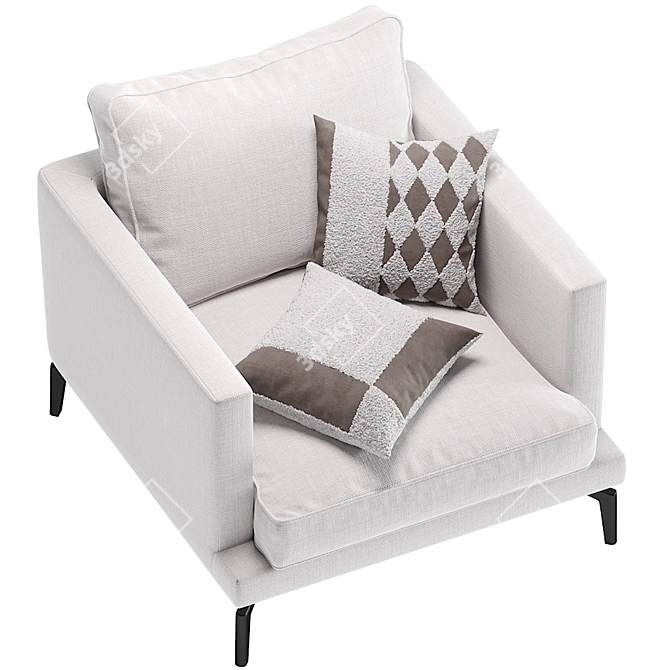 Elegant Avenue Armchair 3D model image 2