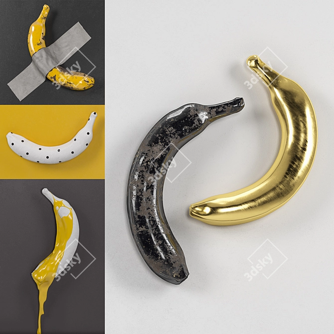 Banana Art Composition: 3D Visual Masterpiece 3D model image 3