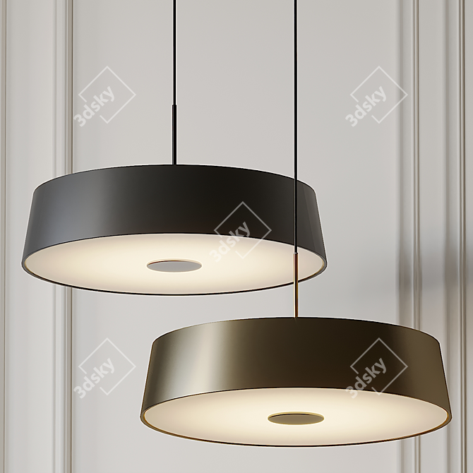 Elegant China LED Pendant 3D model image 1