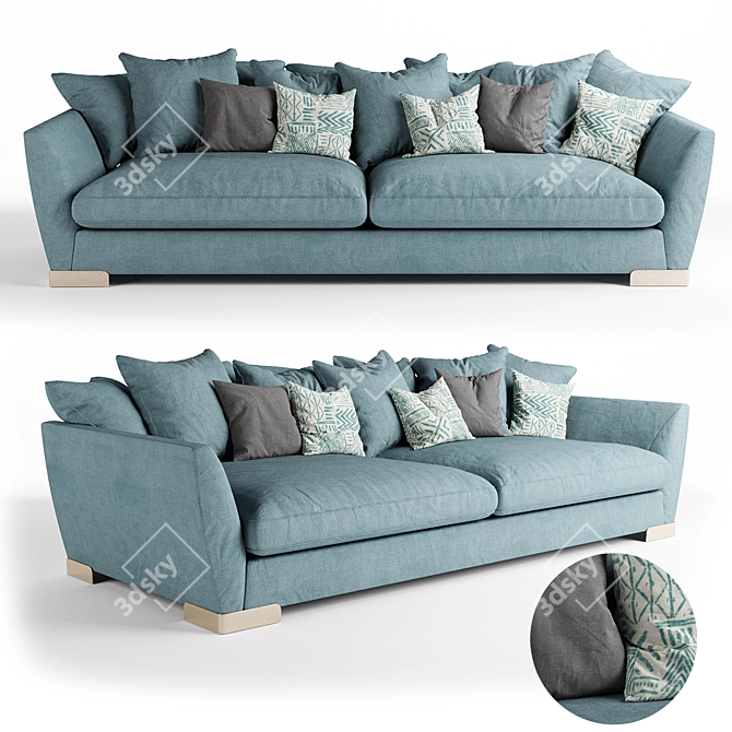 Elegant Ginevra Sofa: Luxurious Comfort 3D model image 1