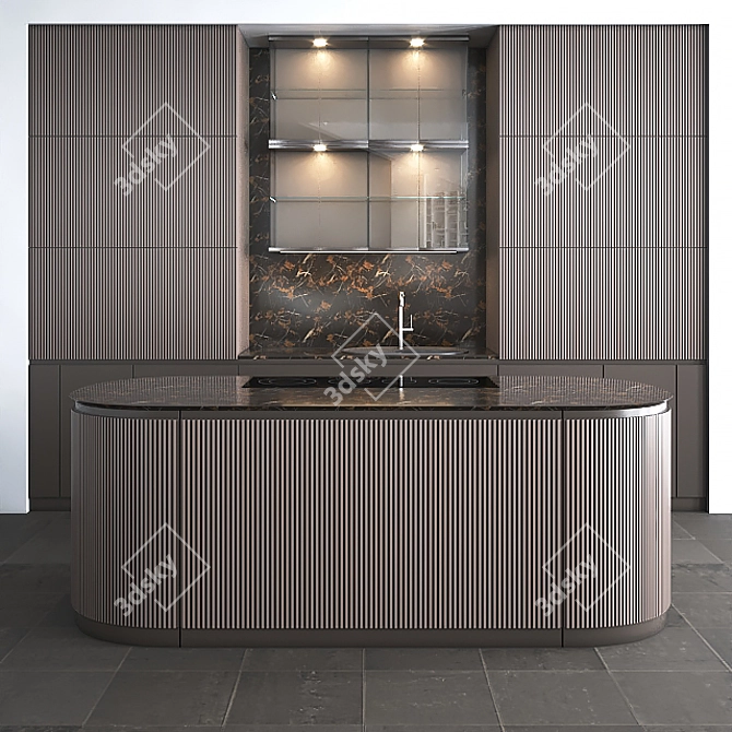 Sleek Hego Kitchen: High-quality 3D Model 3D model image 1