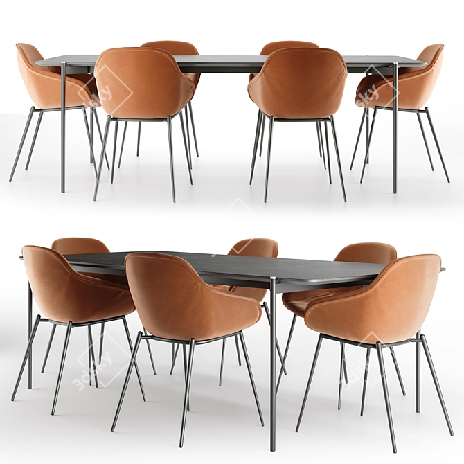 Elegant BoConcept Dining Set 3D model image 1