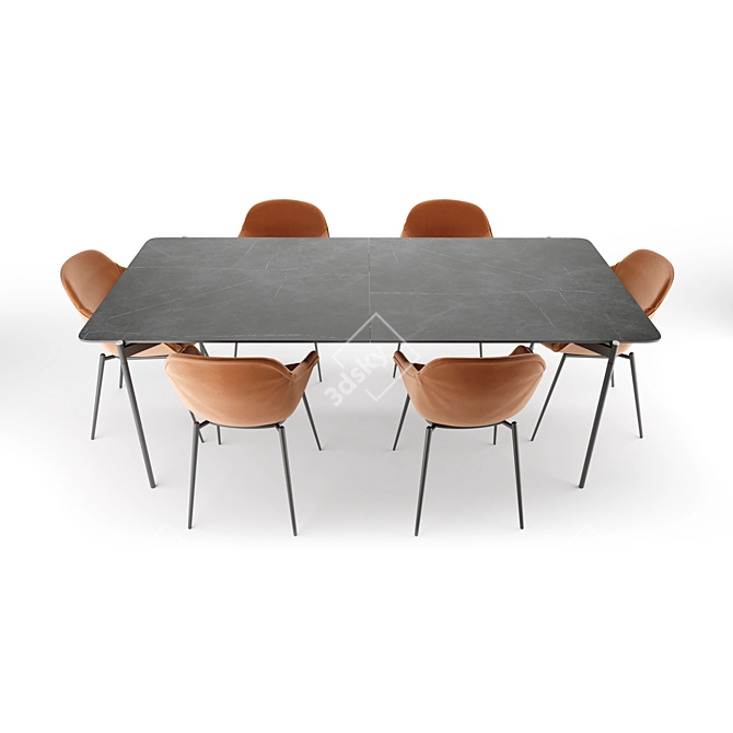 Elegant BoConcept Dining Set 3D model image 2