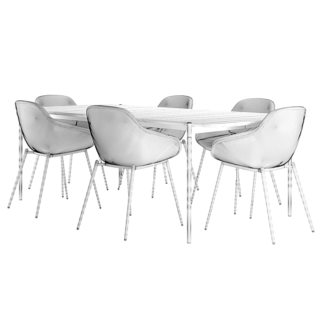 Elegant BoConcept Dining Set 3D model image 3