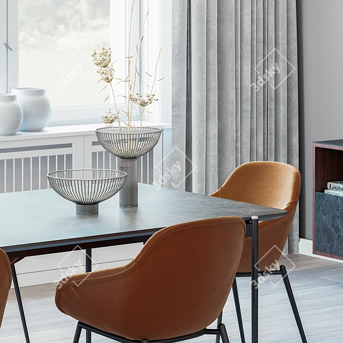 Elegant BoConcept Dining Set 3D model image 4