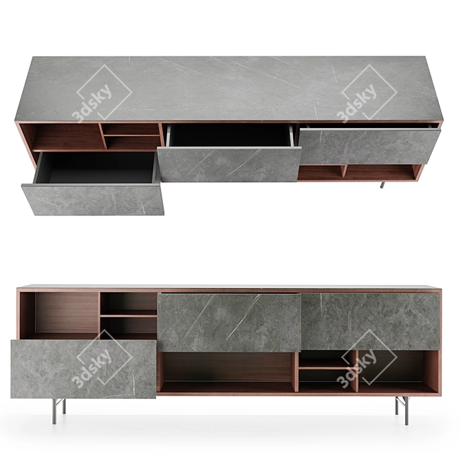 Elegant Manhattan Sideboard - BoConcept 3D model image 1