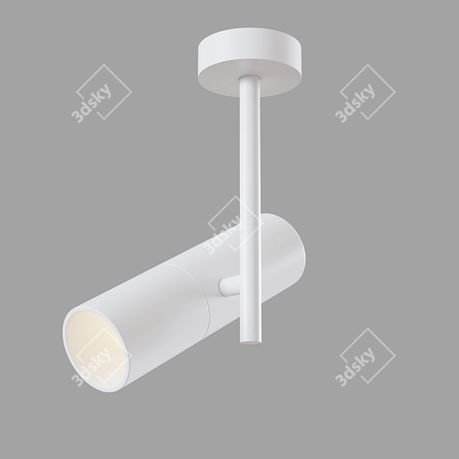 Modern White Aluminum Ceiling Lamp 3D model image 1