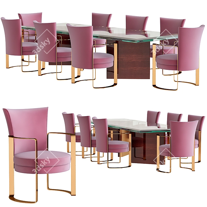 Luxury Fendi Dining Table 3D model image 1