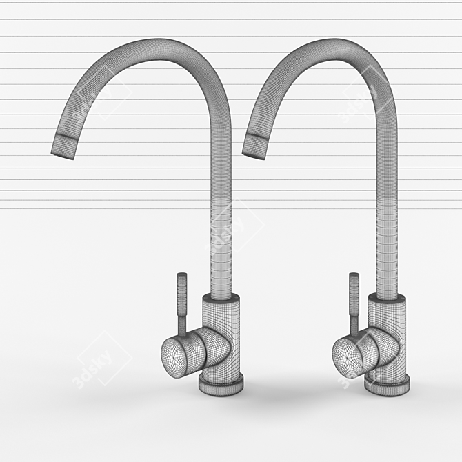 Modern Granite Kitchen Mixer 3D model image 2