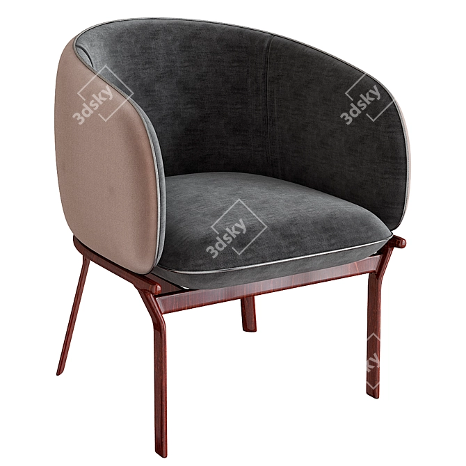 Elegant Grace Armchair 3D model image 1