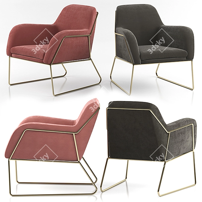 Contemporary Accent Armchair 3D model image 1