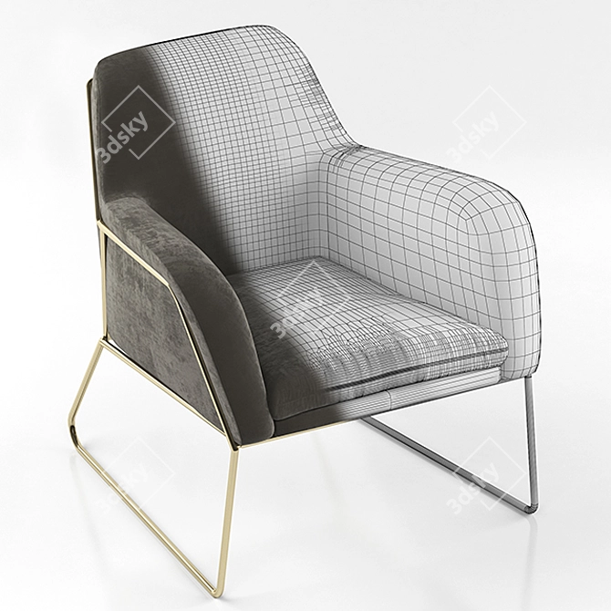 Contemporary Accent Armchair 3D model image 2