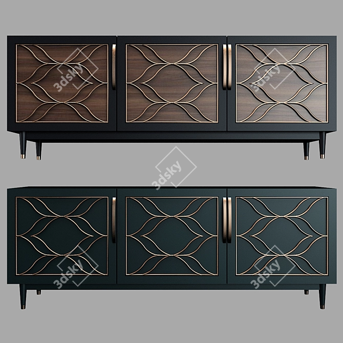 Art Deco Chests: Timeless Elegance 3D model image 1