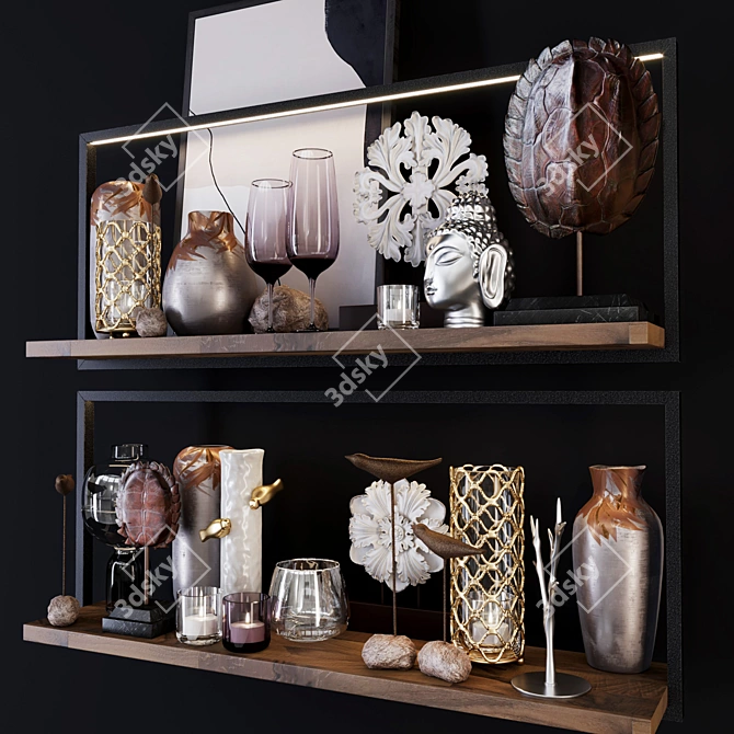 Decorative Shelf Set - HP Decor 3D model image 4