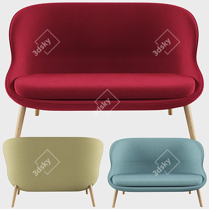 Cozy Chic Sofa 3D model image 1