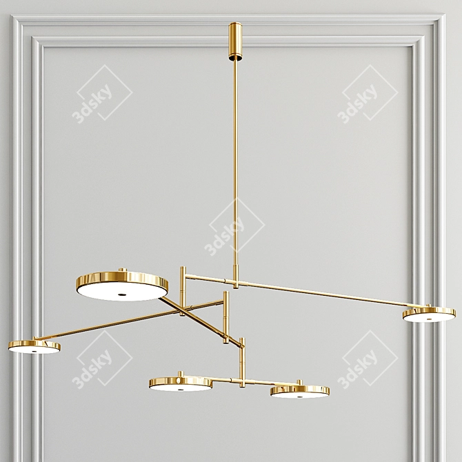 Modern Metal and Plastic Pendant Light 3D model image 2