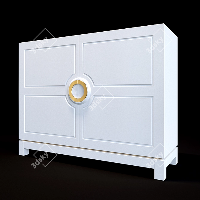 Sleek White Dresser by Ambicioni 3D model image 1