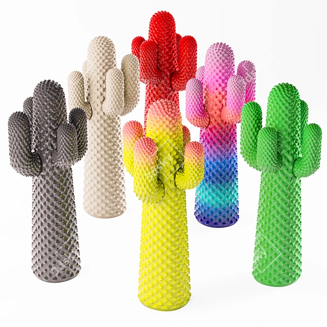 Artistic Cactus Coat Hanger by Gufram 3D model image 1