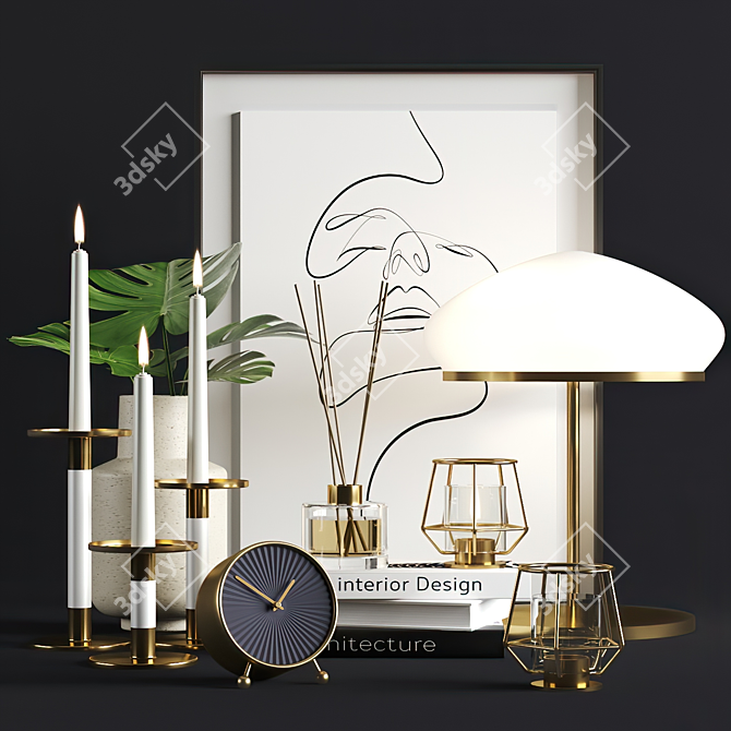 Minimalist Home Decor Set 3D model image 1