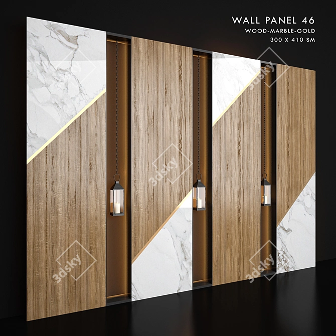 Modern Wall Panel 46 3D model image 1