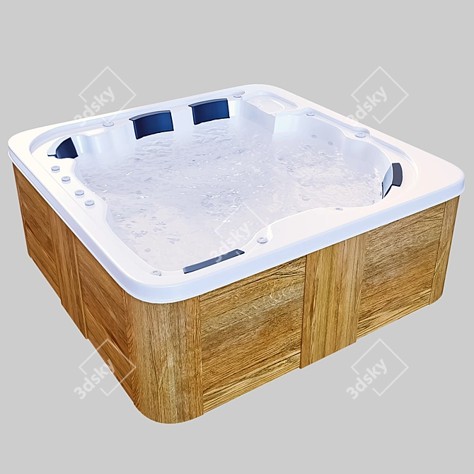 Luxury Wood Soaking Tub 3D model image 1