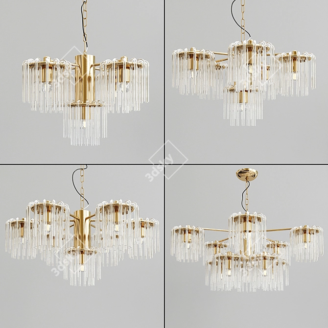 Elegant Gold Meise Pendant Light 3D model image 1