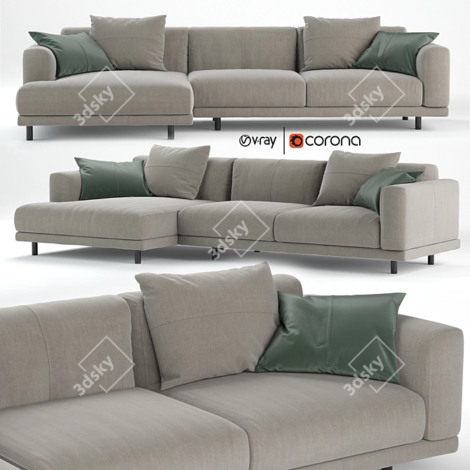 Luxurious Nevyll Sofa: Ditre Italia's Stunning 335x150 cm 3D model image 1